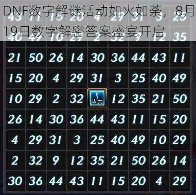 DNF数字解谜活动如火如荼，8月19日数字解密答案盛宴开启